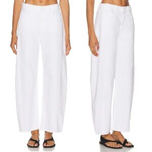 NWT MOTHER SUPERIOR Jeans Full-Pipe Ankle Picket Fence White Size 26